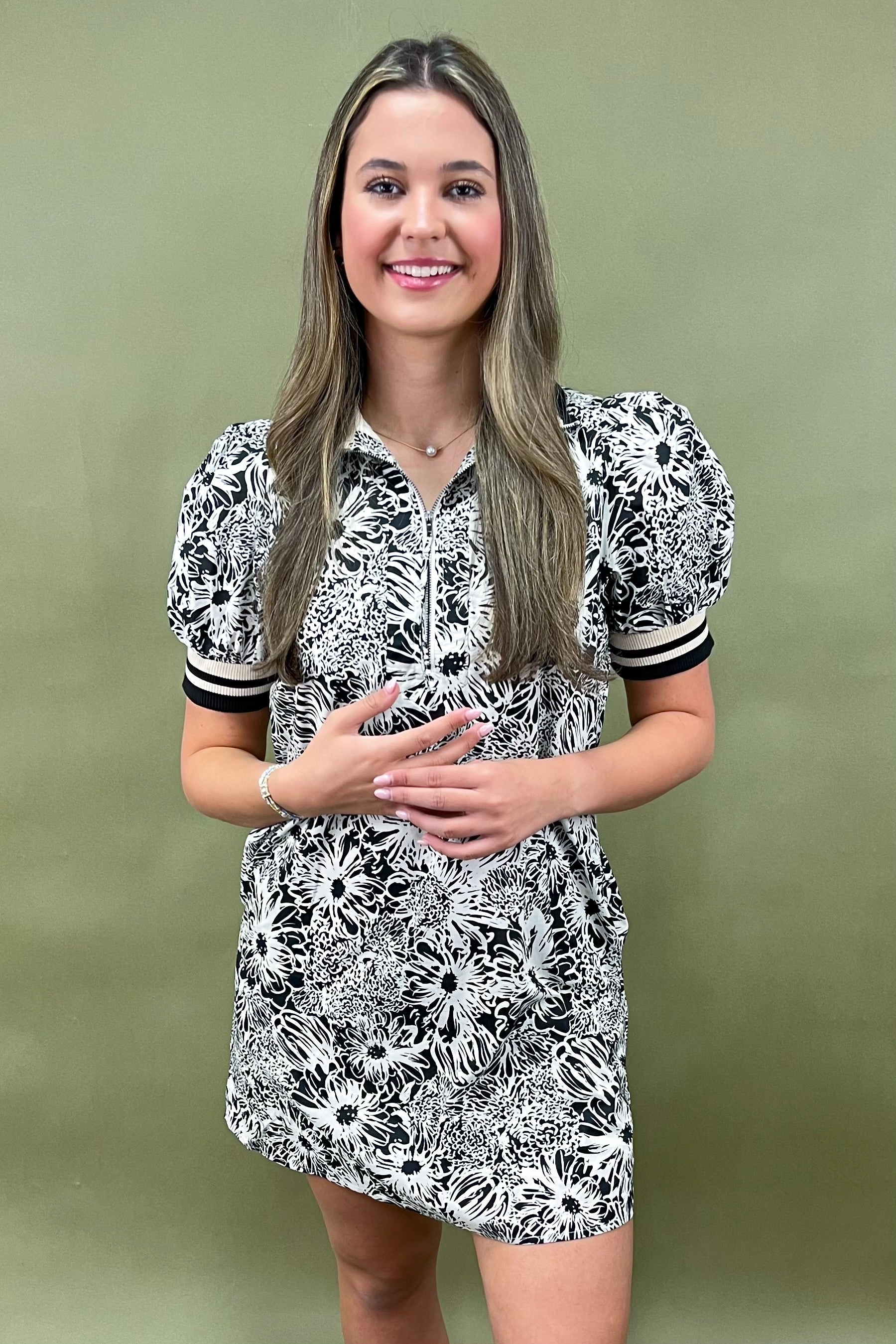 Blooming Twilight Floral Dress Satin Finish