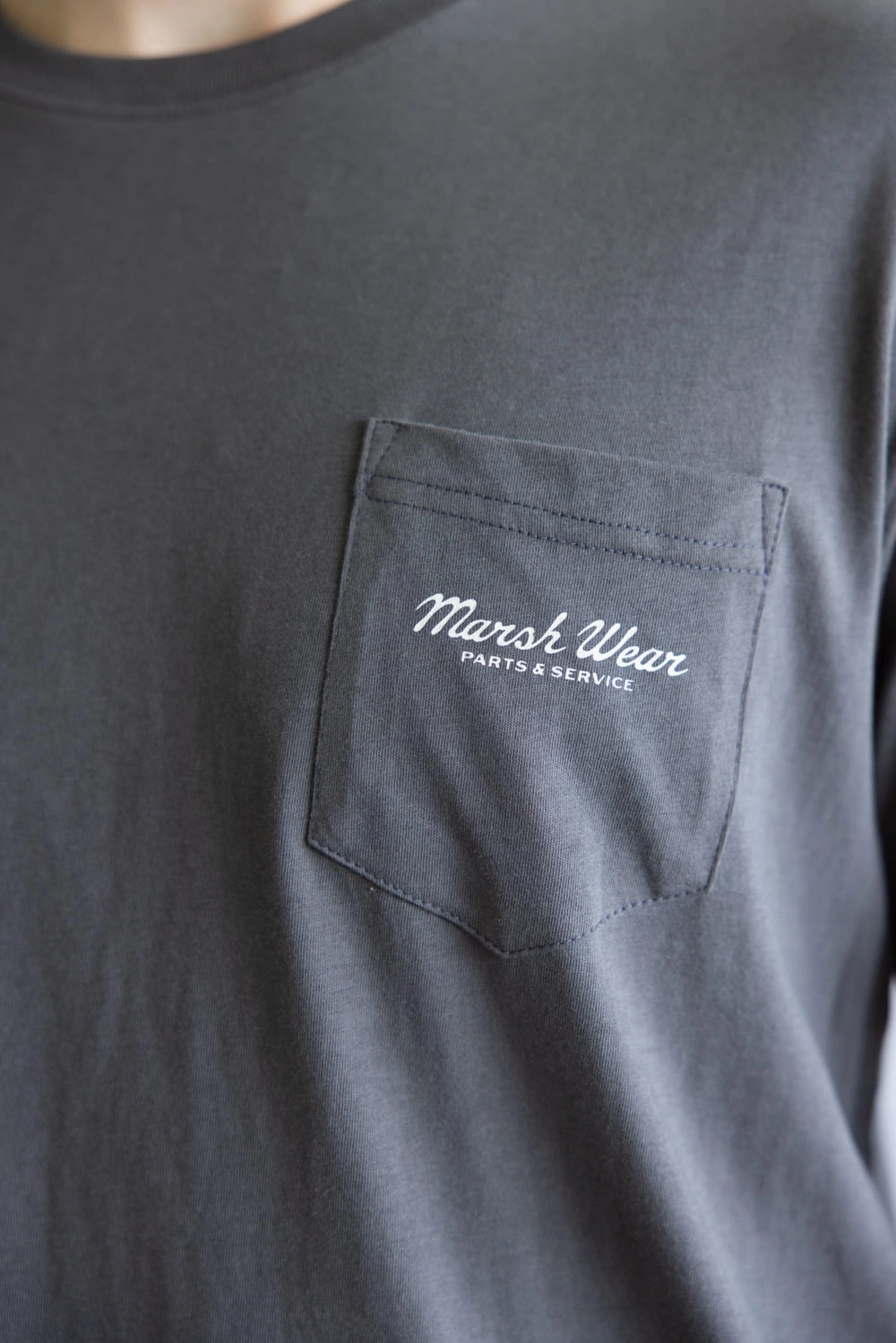 Fade Resistant Coating Sporty Comfort Marsh Wear Parts & Service T-Shirt for Men in Ash Grey | MWT1100-ASH