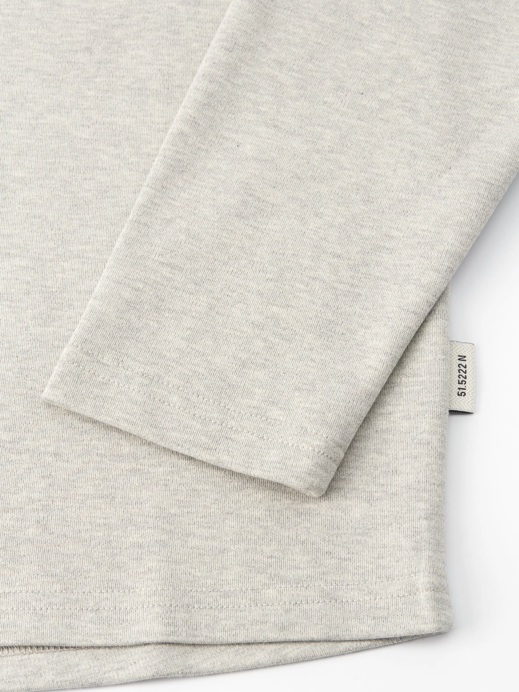 Longline Hemline Heavy Long Sleeve Plain T-Shirt Tavistock Grey
