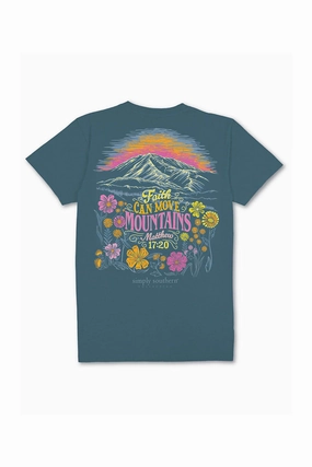 Comfy Casual Wear layerable Simply Southern Plus Size Faith Can Move Mountains T-Shirt for Women in Comet | EXT-SS-MOVEMTNS-COMET