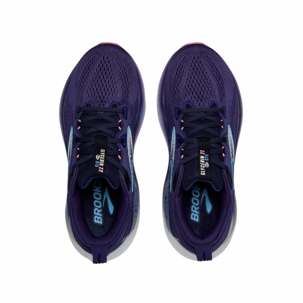 Brooks Women's Glycerin GTS 22 Wide Blue/White Tire Tread Inspiration