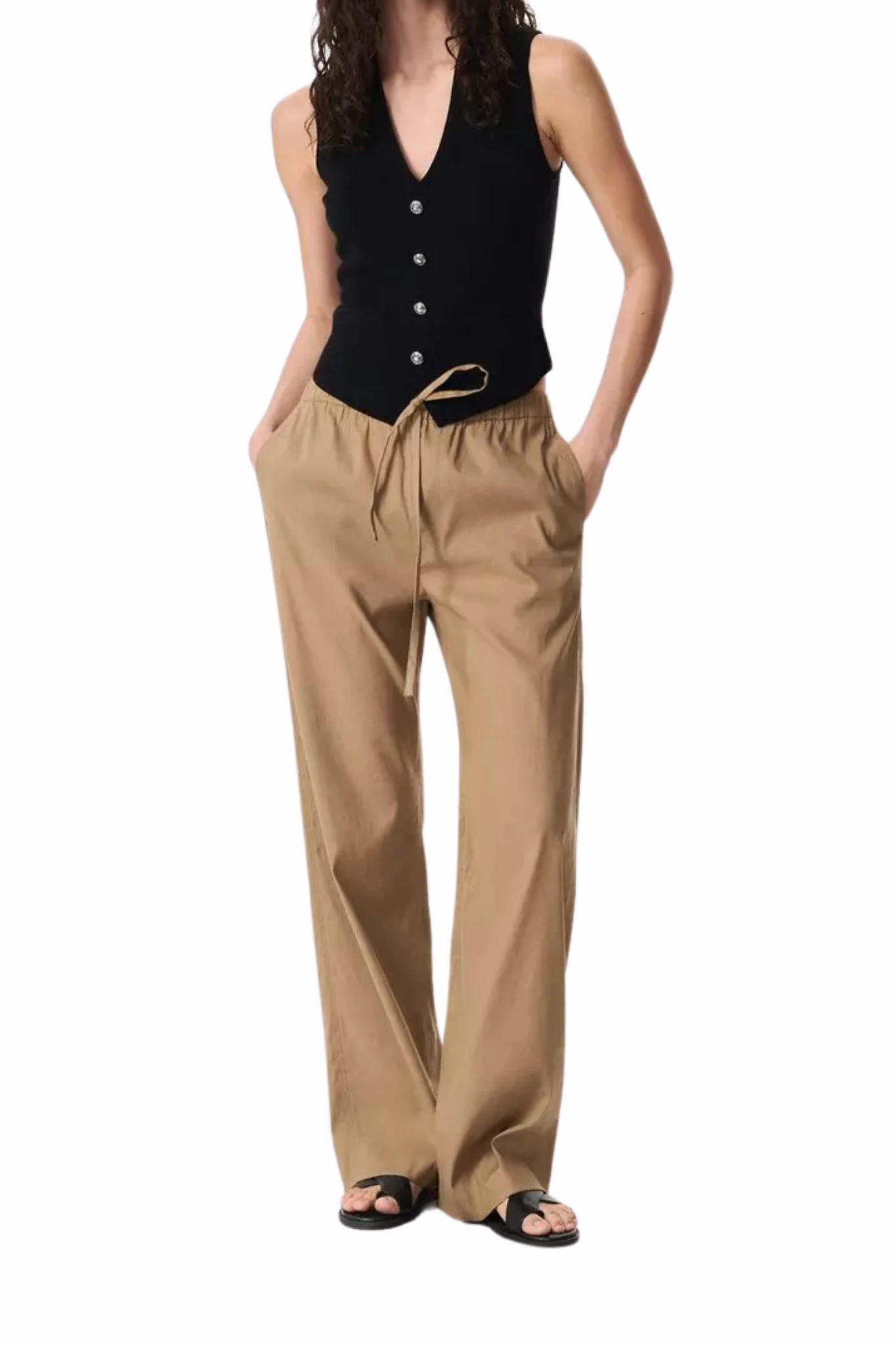 Versatile Look Logan Linen Beach Pant in Muted Brown