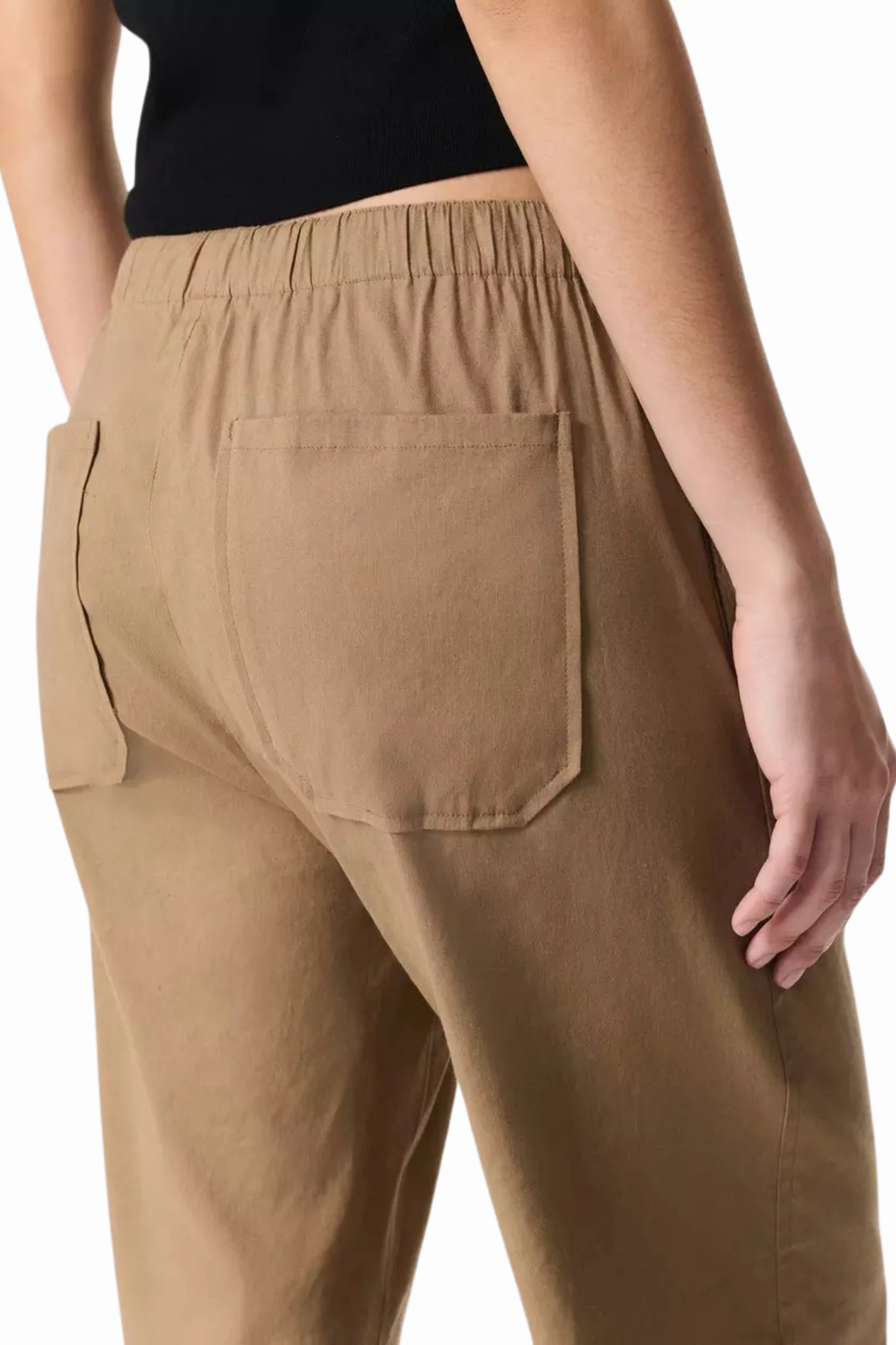 Logan Linen Beach Pant in Muted Brown Performance Fit