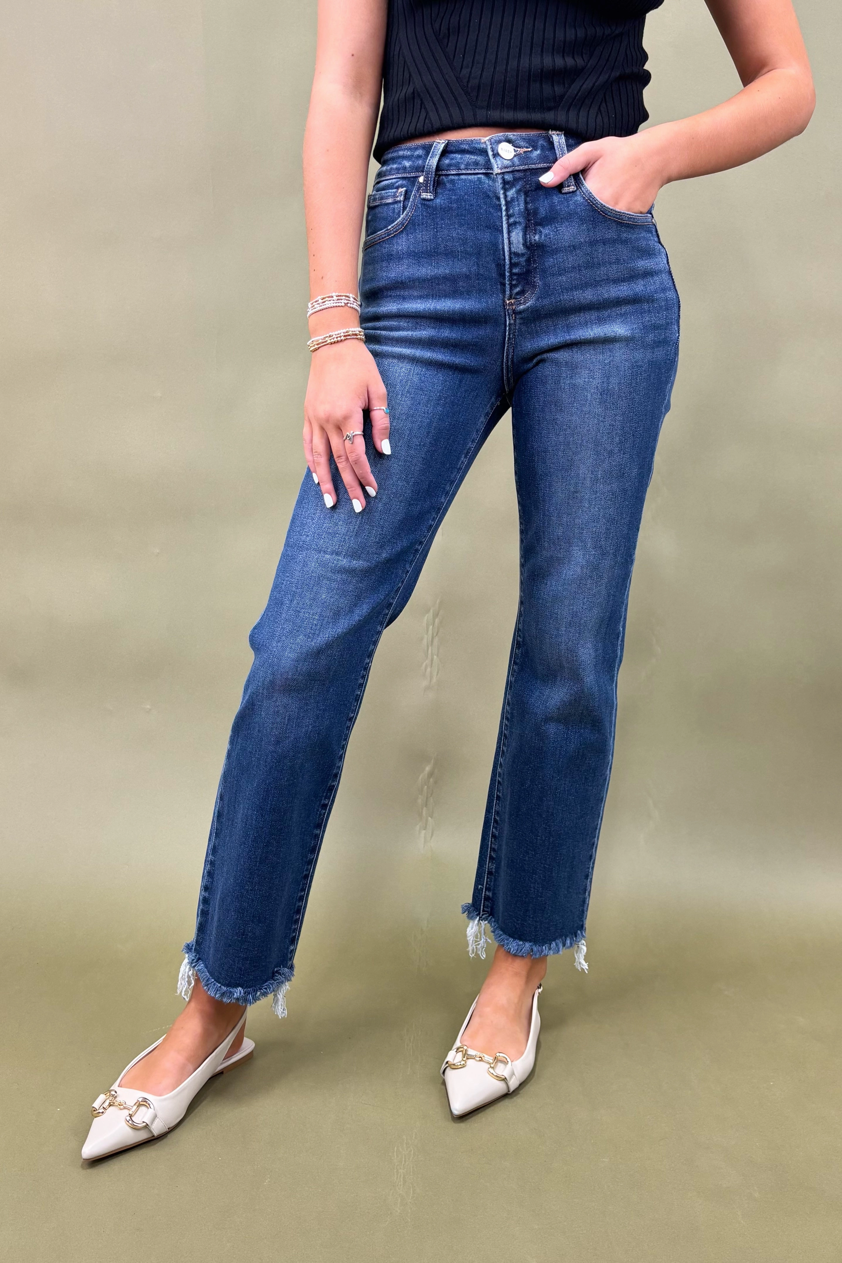 The Jenna Crop Straight Jeans Lightweight Layer