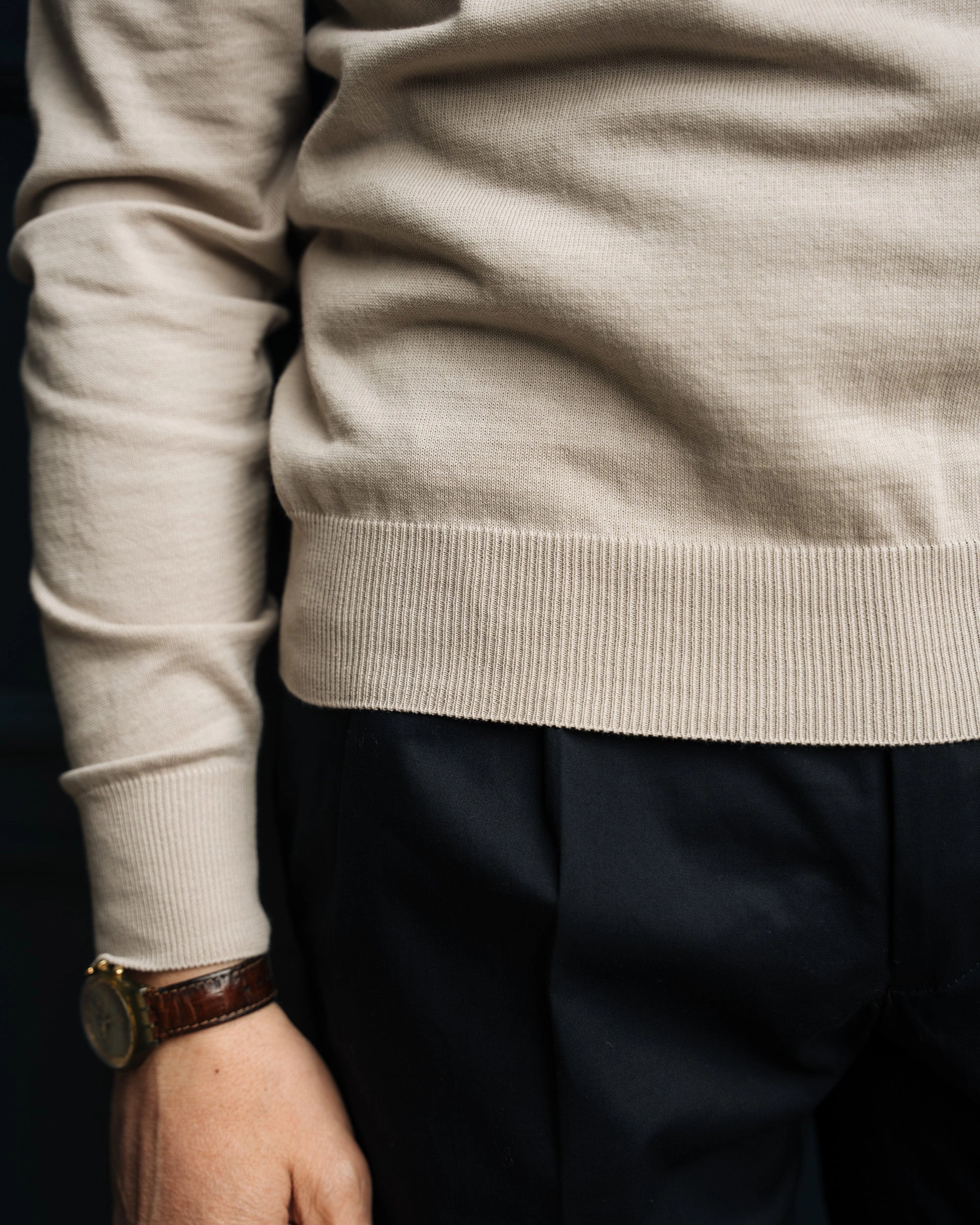 Colletta Ribbed Collar Detail Classic Ready