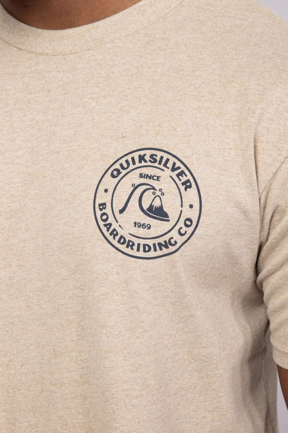 OdorResistant Denim combination Quiksilver Bubbles T-Shirt for Men in Heather Beige | QSM25ST272-TWH