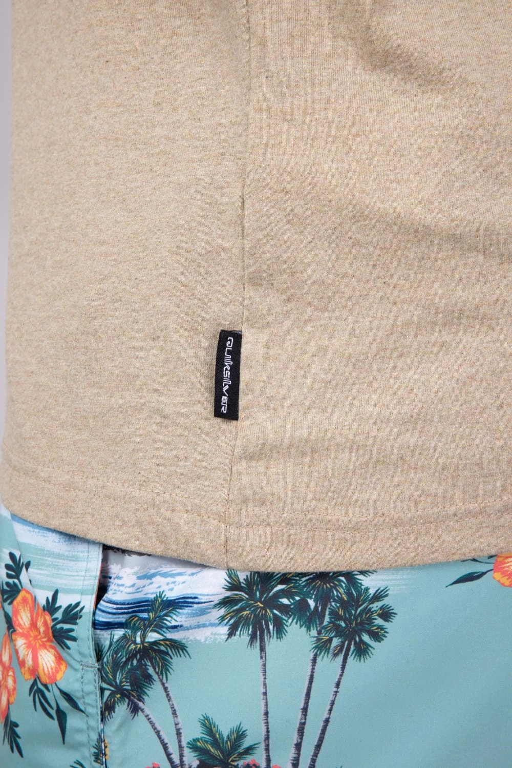 Quiksilver Bubbles T-Shirt for Men in Heather Beige | QSM25ST272-TWH Low Profile Collar Stretch waistband