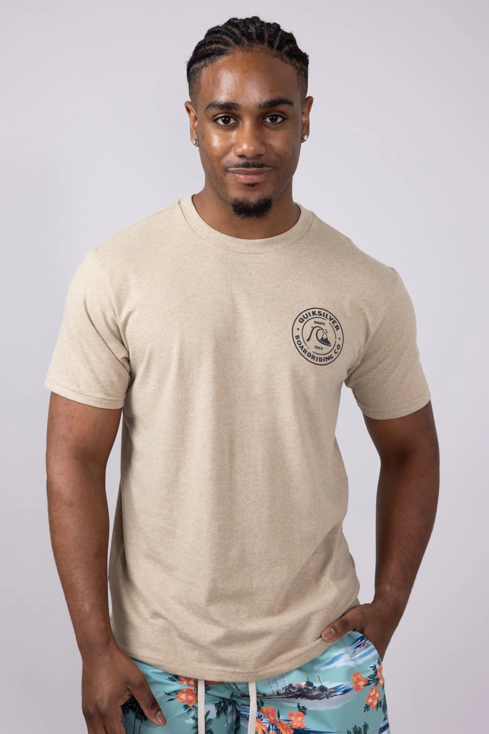 Linen blend Quiksilver Bubbles T-Shirt for Men in Heather Beige | QSM25ST272-TWH