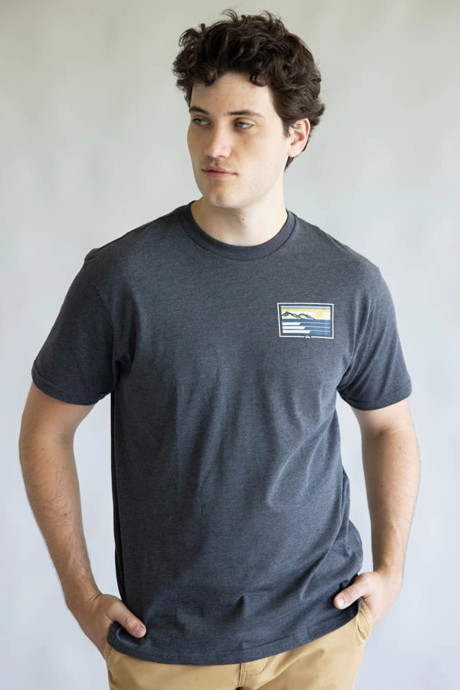 Quiksilver Coastal Vibes Classic T-Shirt for Men in Charcoal Grey | QSM35ST364-CHR Quick Fit Design All-Day Stretch