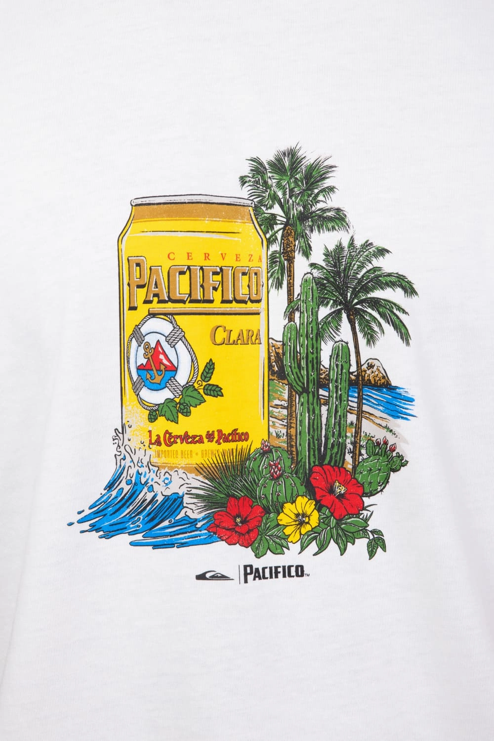 Classic Comfort Style Organic Cotton Construction Quiksilver Pacifico Sunstroke T-Shirt for Men in Off White | QSM25ST308-TFU