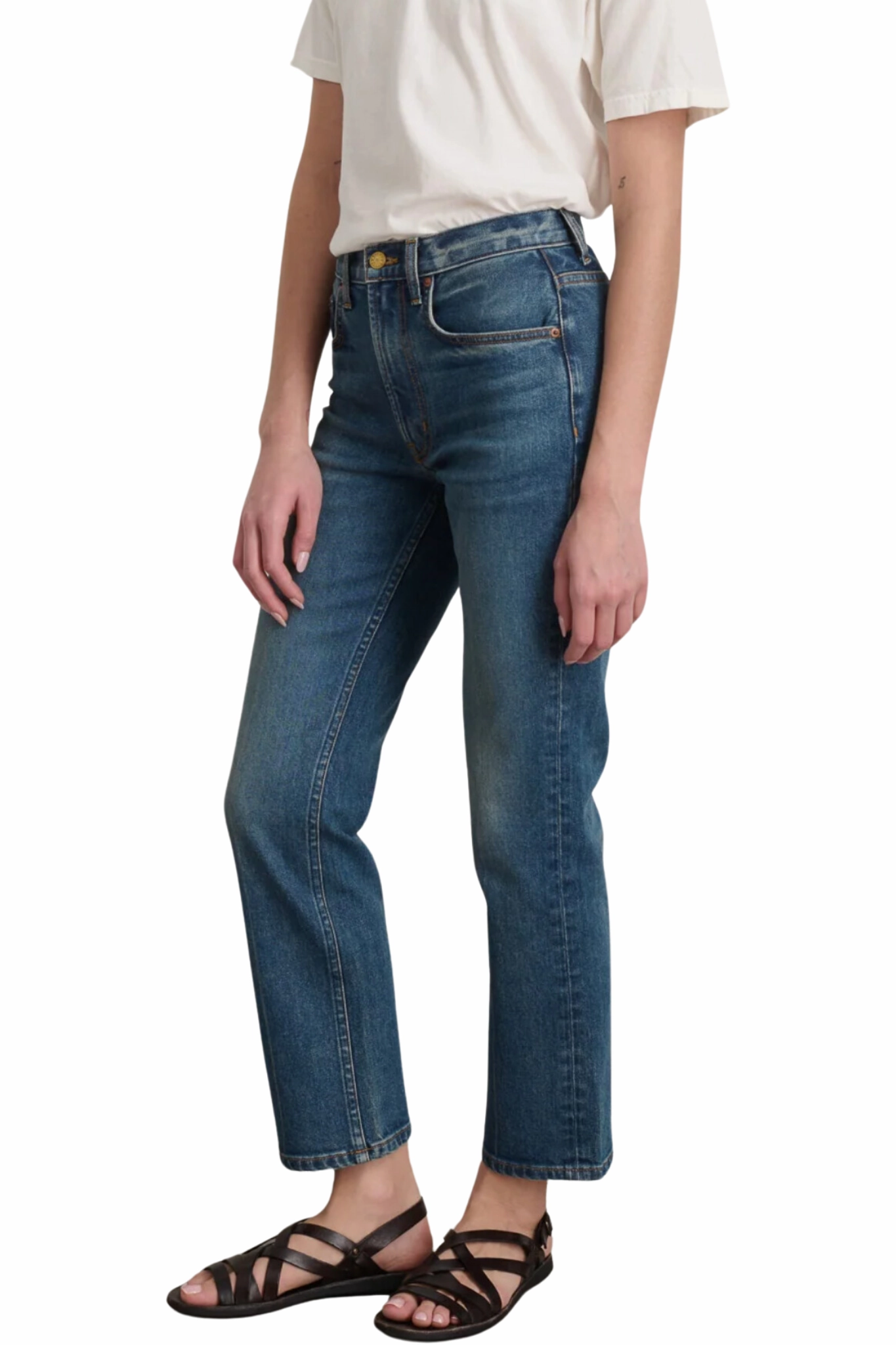 Artist Vibe Travel Outfit Rae Straight Crop in Vista Blue