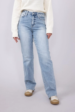 Sleek Waistband Stay Comfortable Judy Blue Mid-Rise Dad Jeans for Women | 88926REG