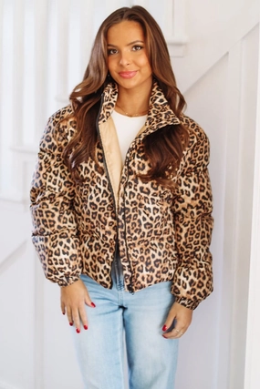 Rawr Puffer Jacket - Leopard Professional Look