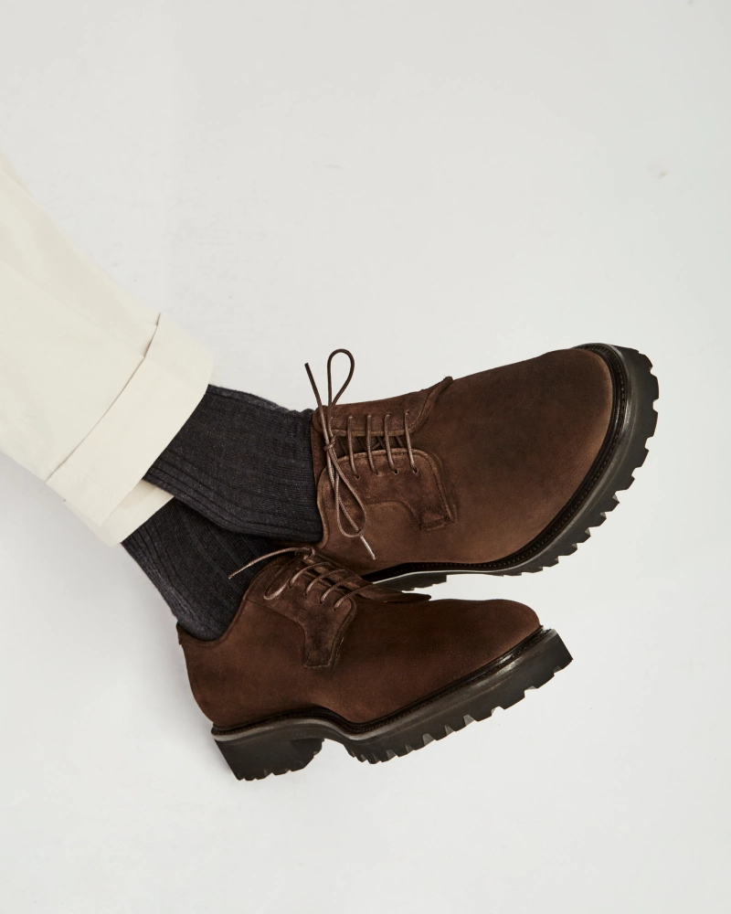 Subtle Line Step In Comfort Brown Suede Derby Shoe