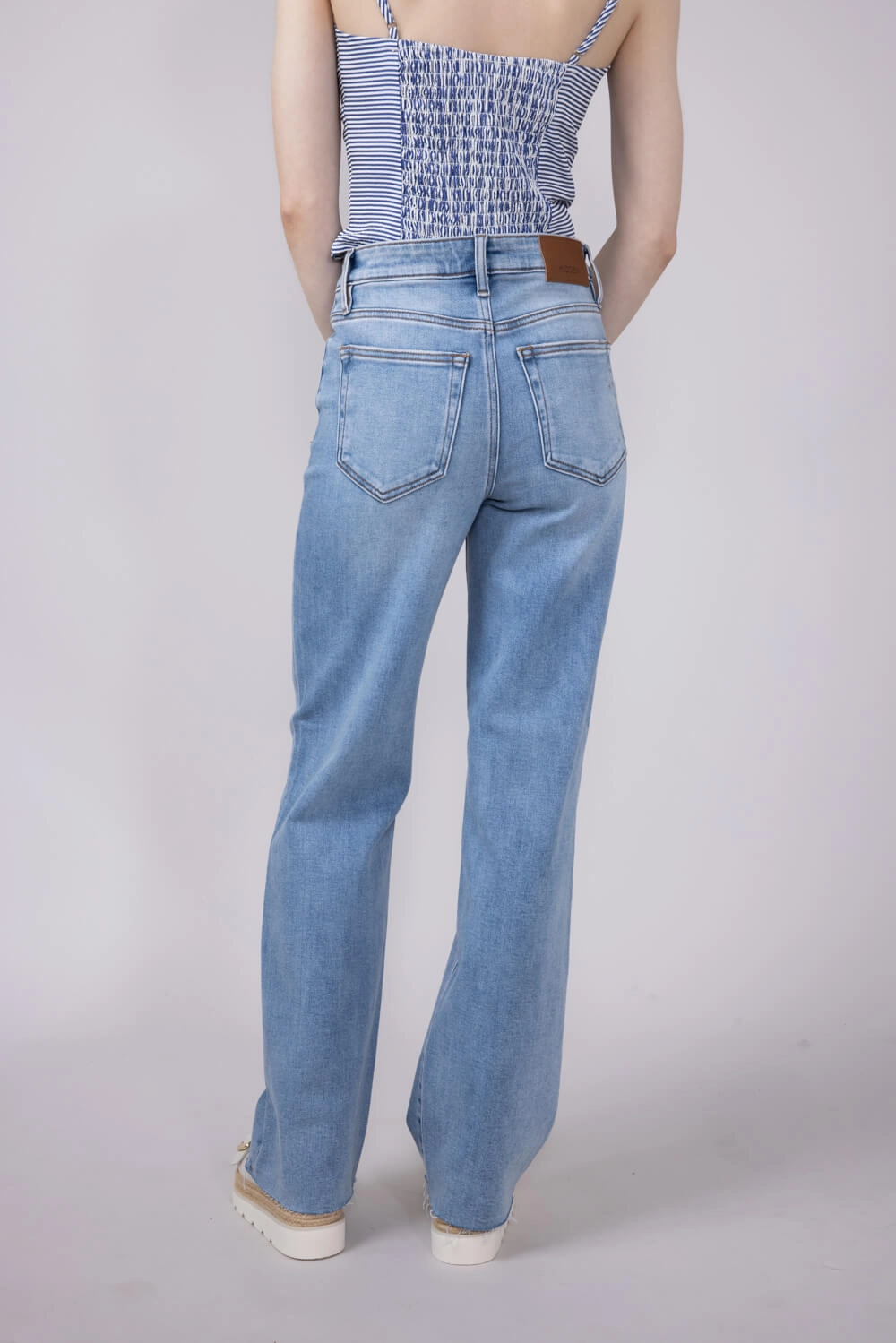 Durable Summer Vibes Weekend Style Outdoor Adventure Hidden Ella High Rise Wide Straight Leg Jeans for Women | HD1706WS-ML
