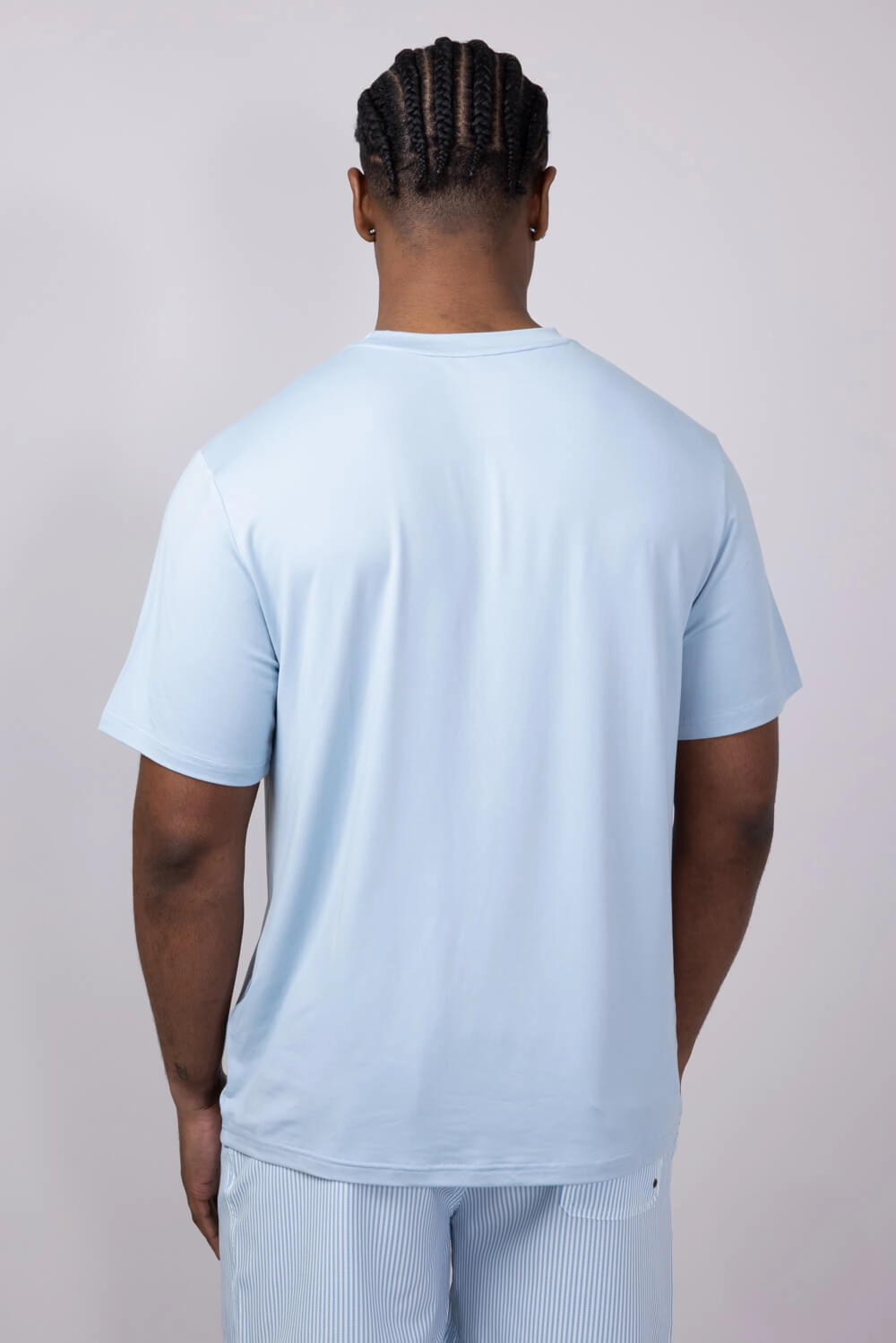 Soft and Flexible Hallstatt Ultra Soft Knit Poly T-Shirt for Men in Blue Fog | HK034-BLUEFOG
