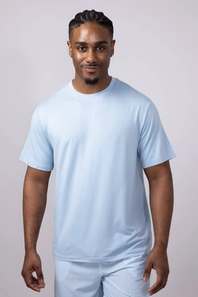 teenagers' Hallstatt Ultra Soft Knit Poly T-Shirt for Men in Blue Fog | HK034-BLUEFOG
