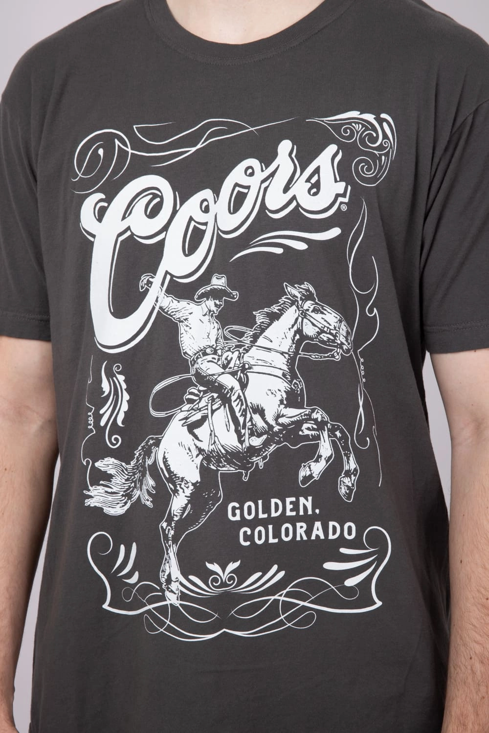 Fashion-Ready Coors Saddle Rodeo T-Shirt for Men in Grey | 17642-801