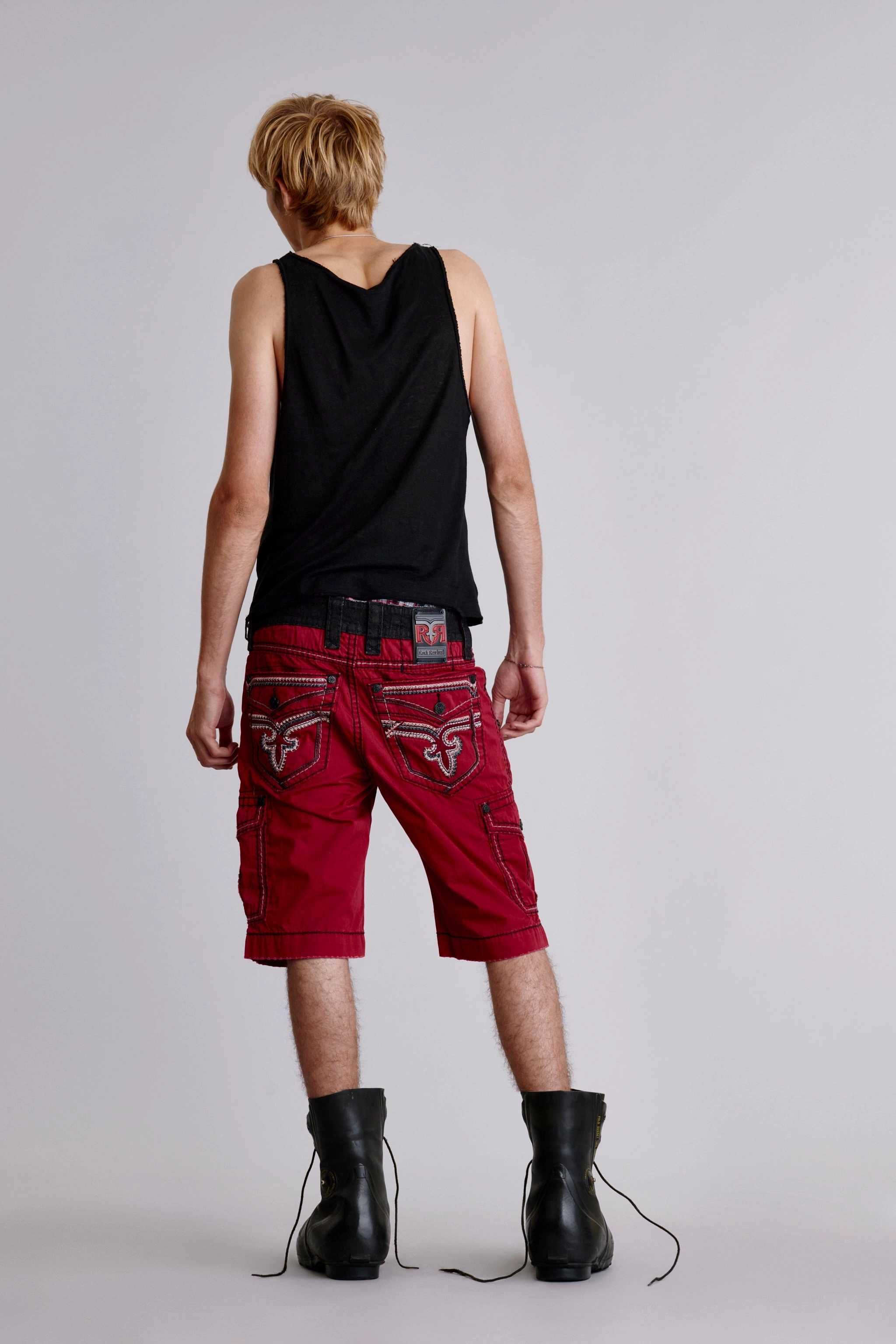 teen clothing Red Cargo Shorts