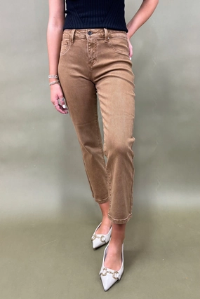 The Marlowe Crop Straight Jeans Breathable back panel