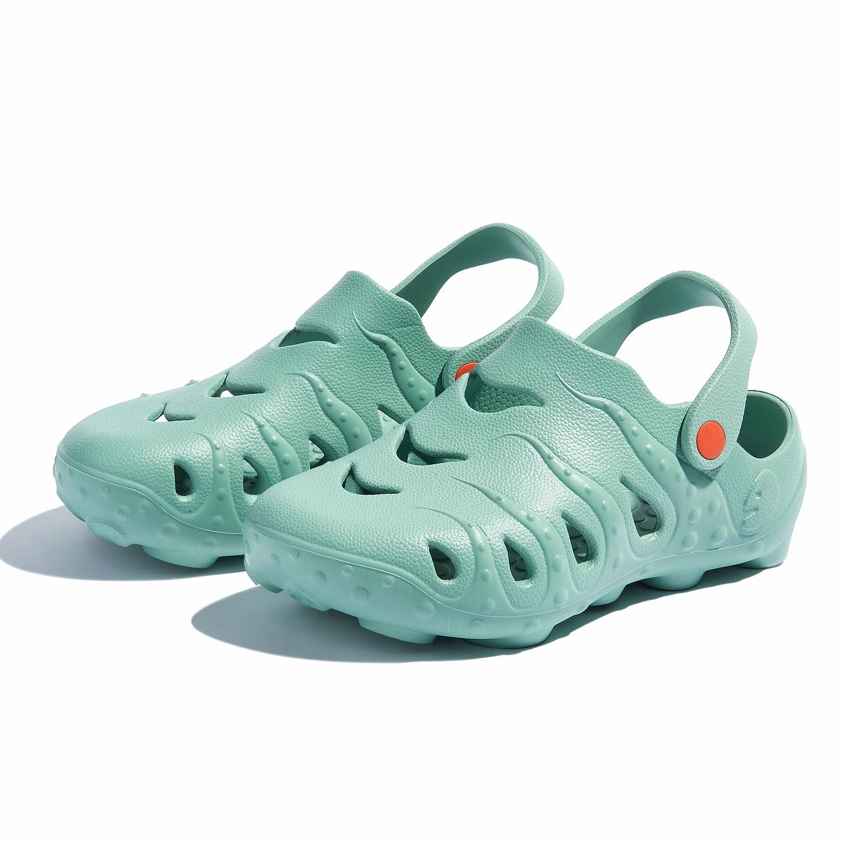 Tropical Leaf Contoured Heel Support Forest Green Octopus I Women