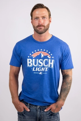 Busch Light USA T-Shirt for Men in Blue  | 17100-101B Performance Wear Quick Fit Design
