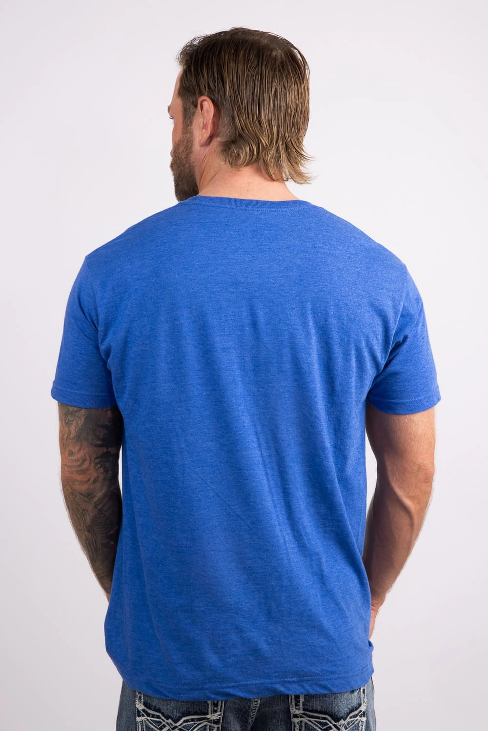 DoubleLayeredCollar hypoallergenic material Busch Light USA T-Shirt for Men in Blue  | 17100-101B