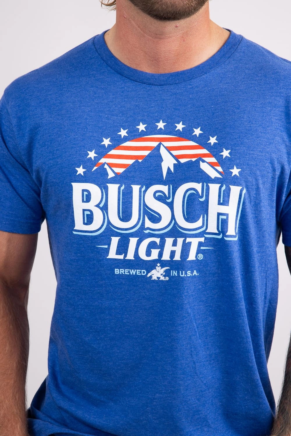 Busch Light USA T-Shirt for Men in Blue  | 17100-101B Set In Sleeve Indoor clothing