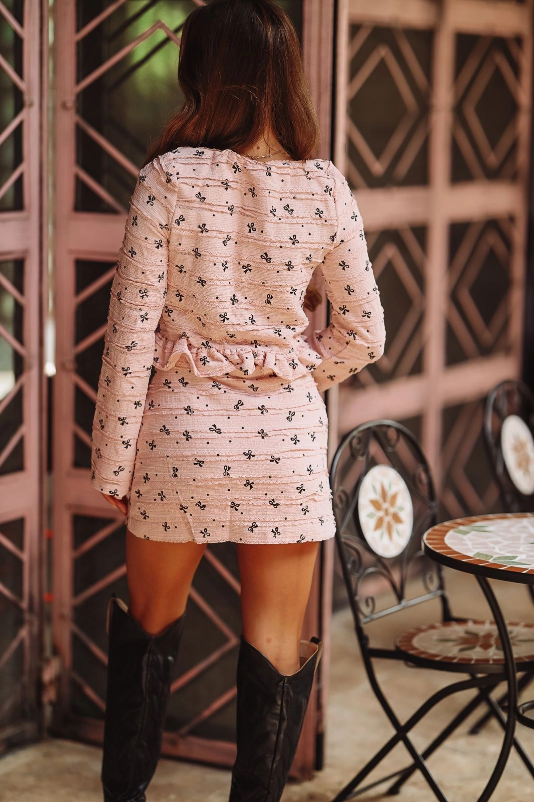 Ribbons and Ruffles Mini Skirt - Pink  (FINAL SALE) Sheer Overlay