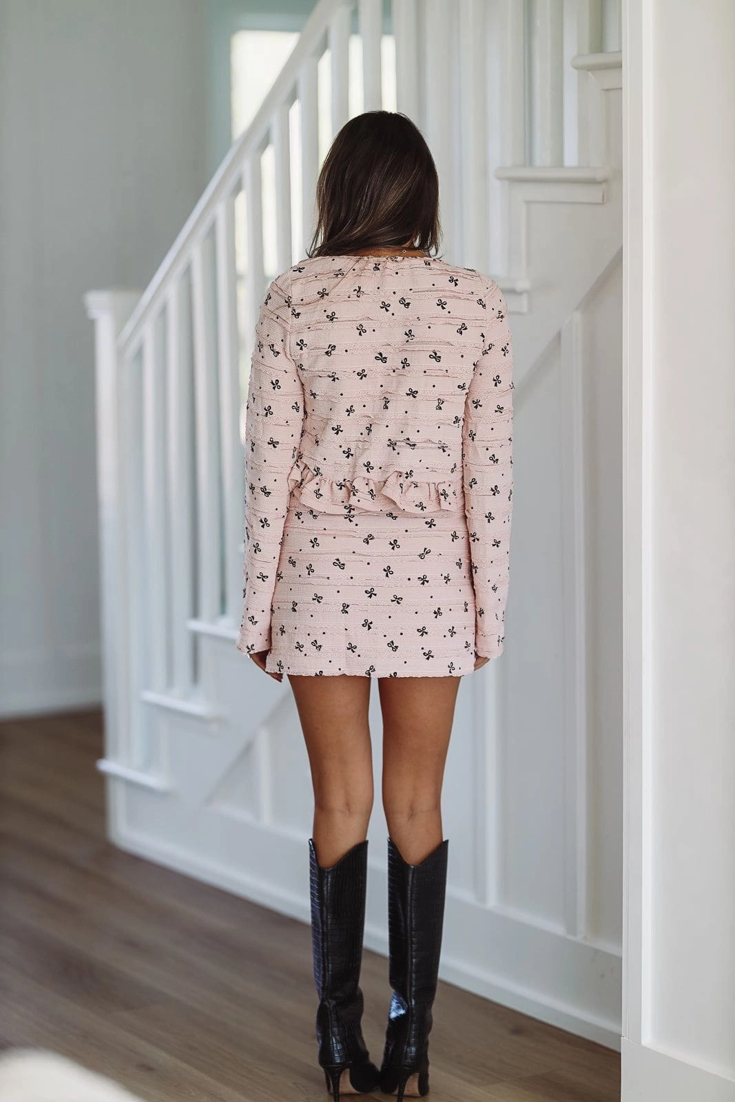 Ribbons and Ruffles Mini Skirt - Pink  (FINAL SALE) Maternity Friendly Casual Wear