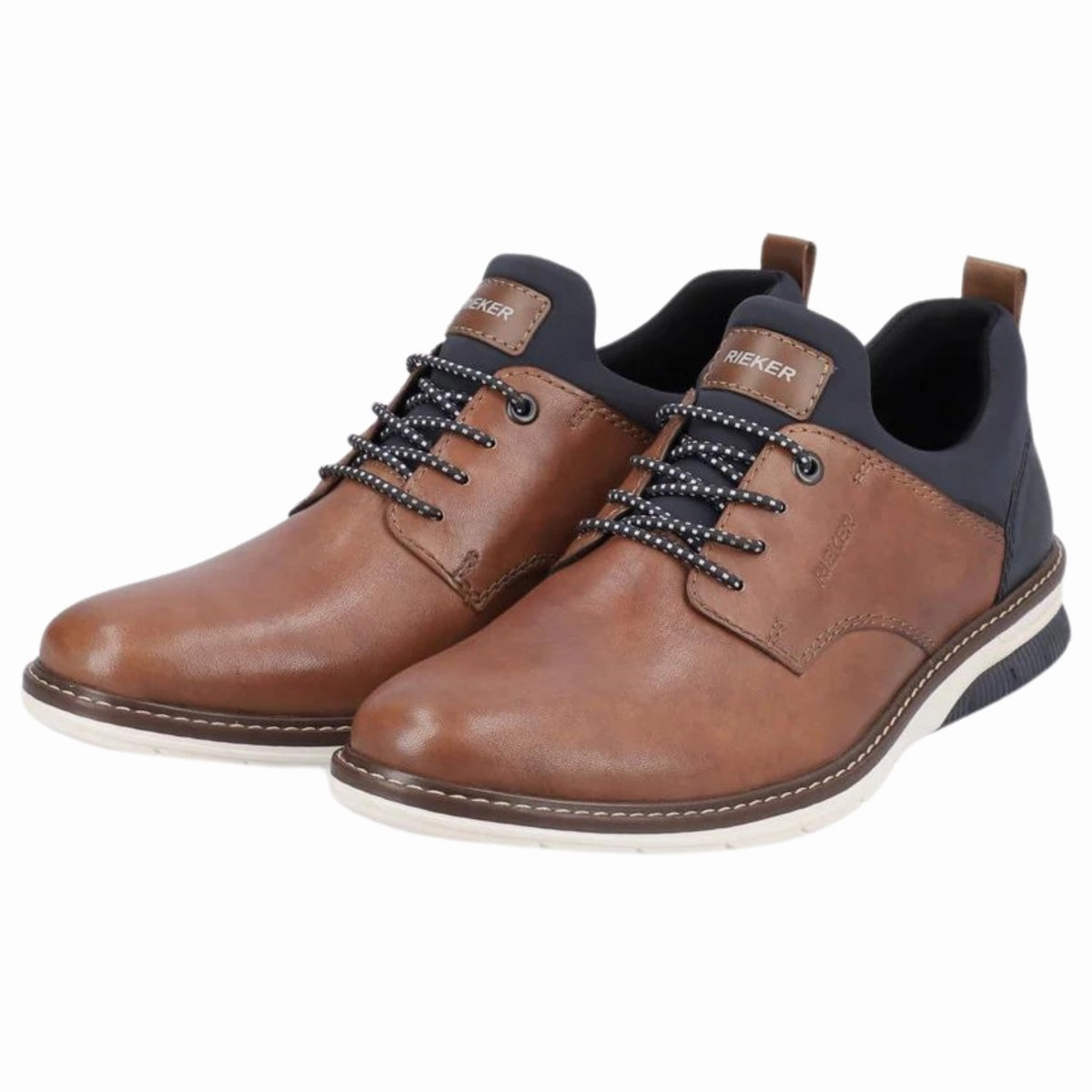 Rieker Men's 14454-22 Dustin Cognac/Navy Leather Urban Essential