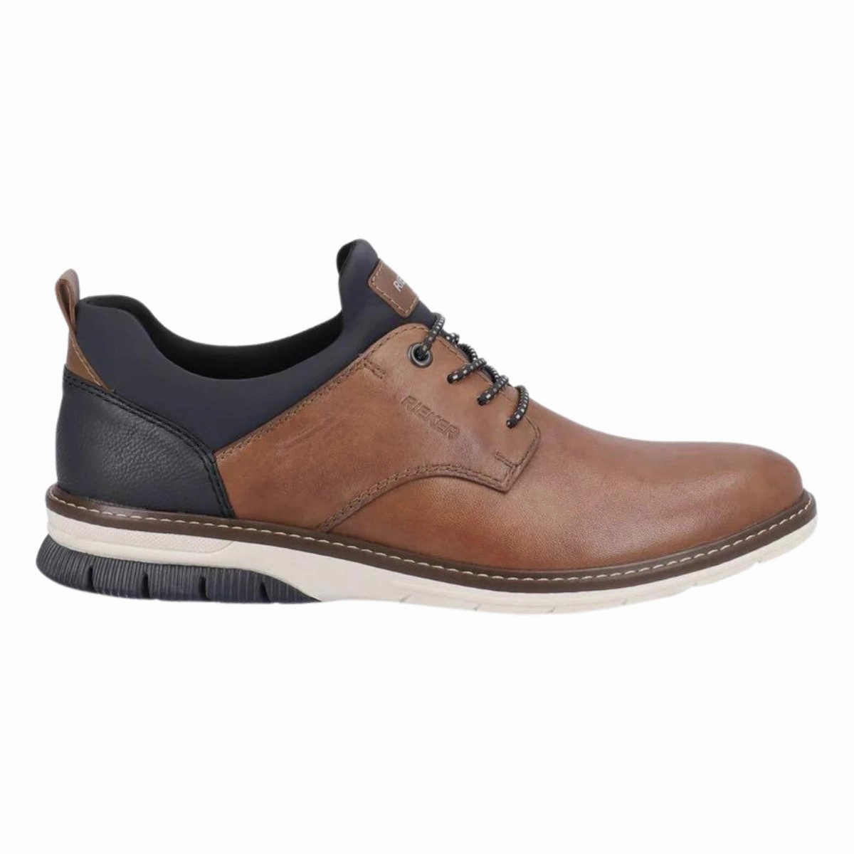 SyntheticUpper orthopedic Rieker Men's 14454-22 Dustin Cognac/Navy Leather