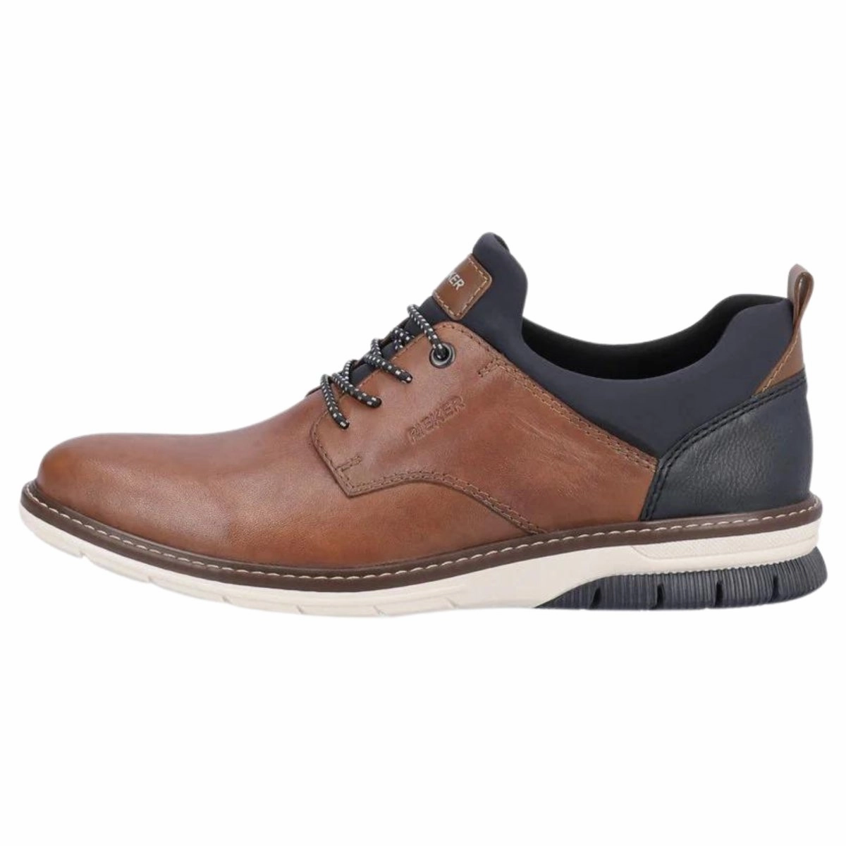High Speed Motion Support Rieker Men's 14454-22 Dustin Cognac/Navy Leather
