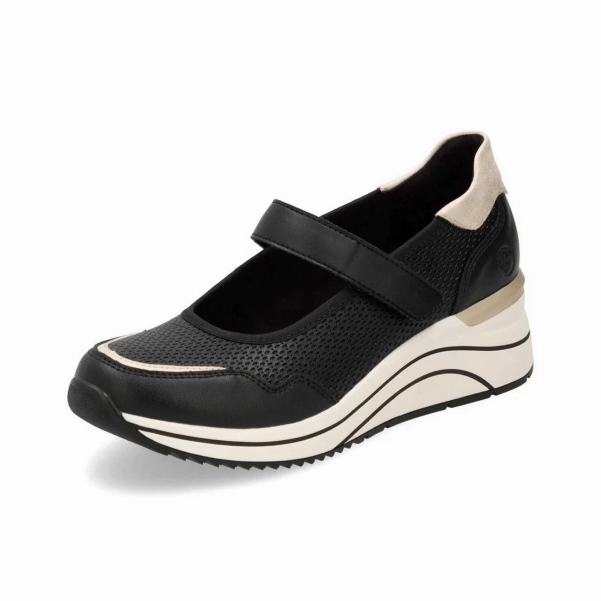 Rieker Women's D0T13-03 Eleni Black/Shell/White Impact-absorbing design