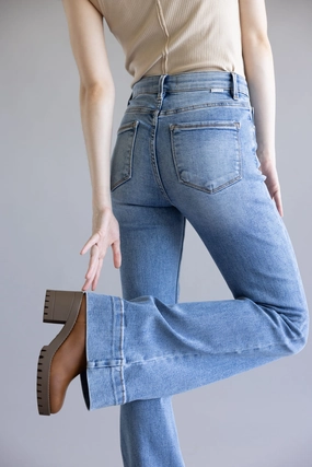 Risen High Rise Tummy Control Flare Jeans for Women | RDP5914-MD Urban Ready Streetwear Fan Premium