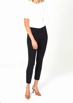 Relaxed Basics Rocket Mid Rise Ankle Skinny in Plush Black
