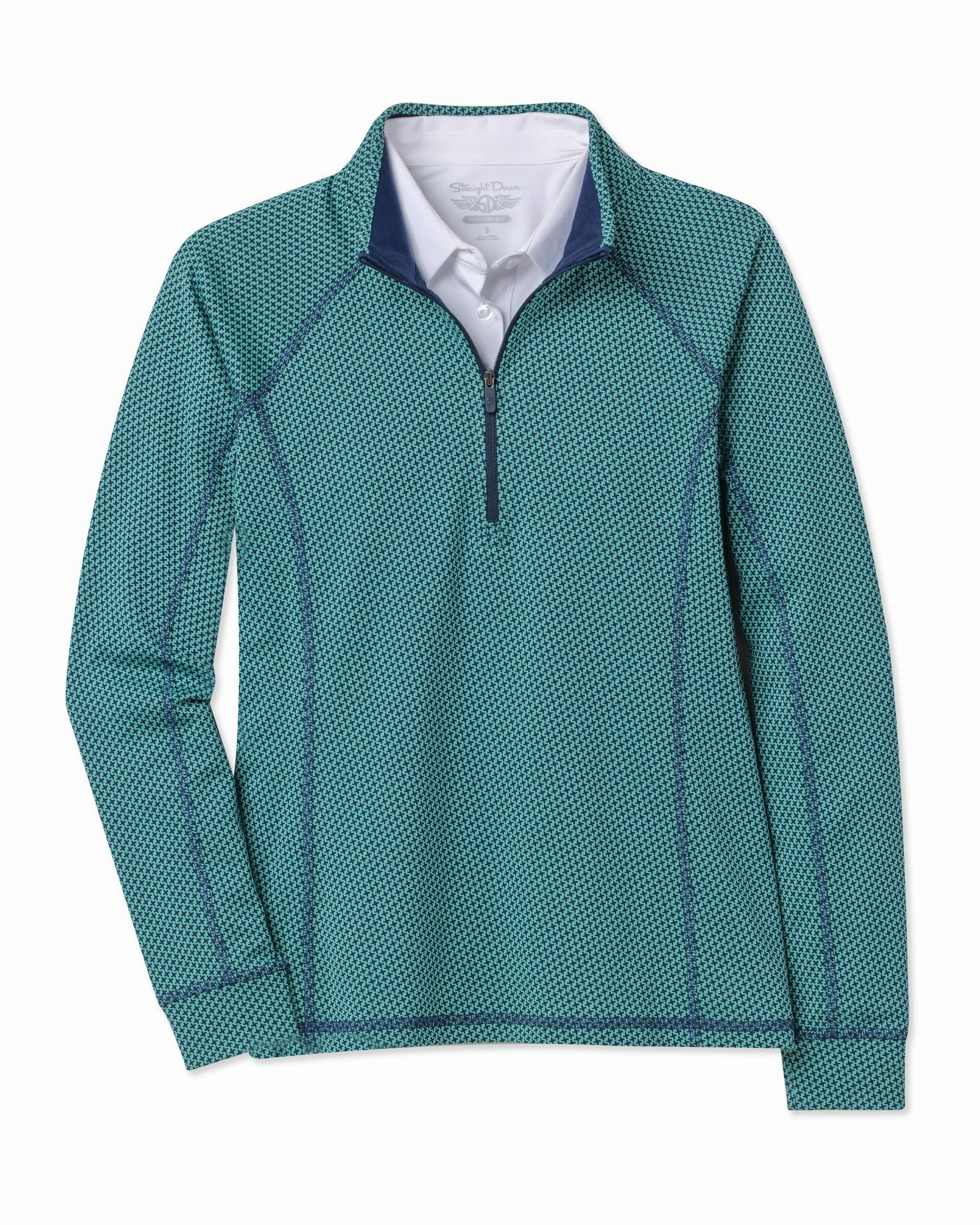 Witney Quarter Zip - Sea Green New Indigo Street Bold