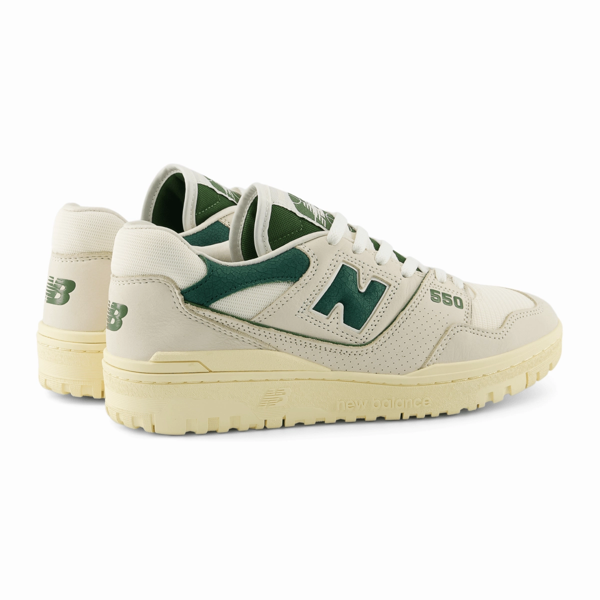 Cozy Motion Compression Resistant Foam New Balance Men's BB550LGR-2 Permafrost/Dark Alpine Green