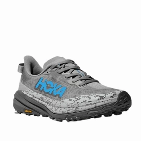 HOKA Women's Speedgoat 6 Stellar Grey/Asteroid Wide banked track running option