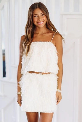 WaffleWeave Runway Ready Crop Top - Cream