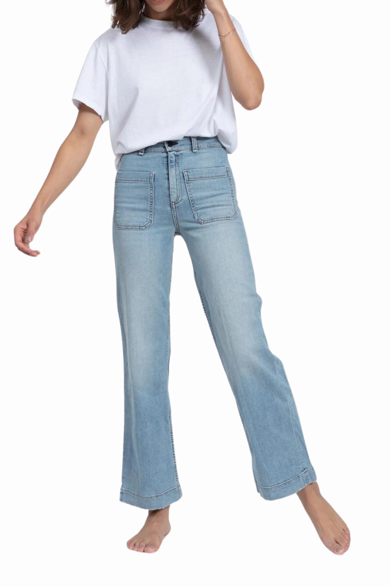 Sailor Pant in Water Street Blackout fabric Tight Waist