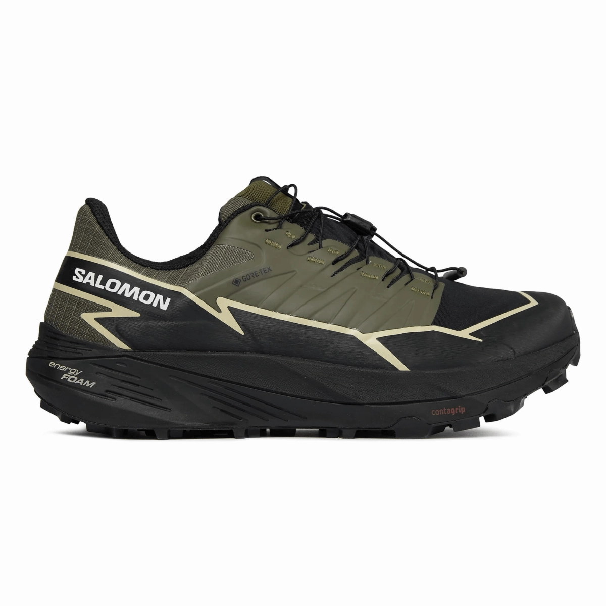 Salomon Men's Thundercross Gore-Tex Olive Night/Black/Alfalfa Clean Structure