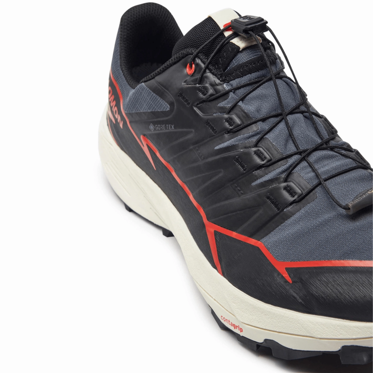 Salomon Men's Thundercross Gore-Tex Turbulence/Black/Cherry Tomato Seamless 3D Knit High   Quality