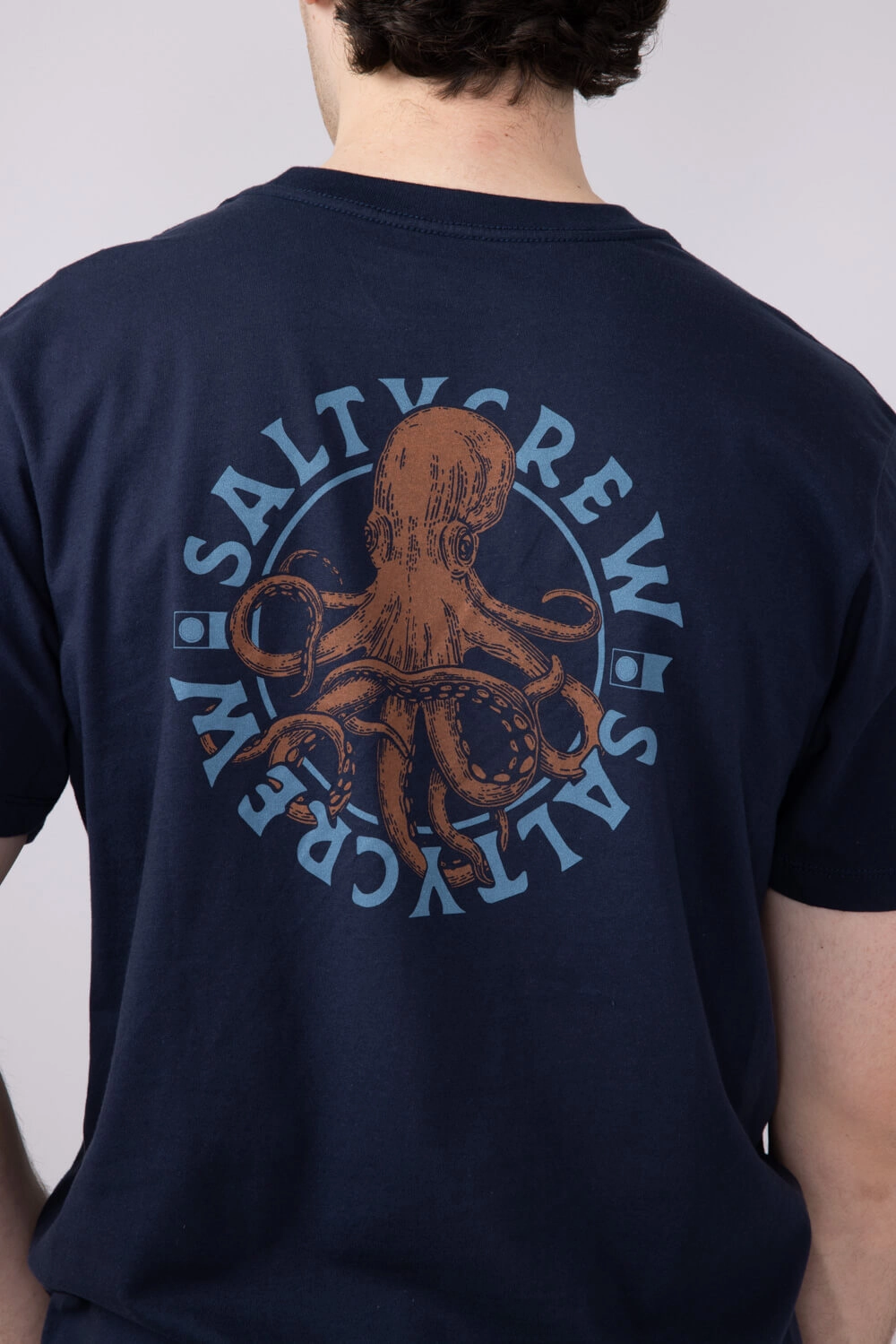 Salty Crew Tentacles T-Shirt for Men in Navy | 20035729-NAVY Organic Cotton Construction Comfy Layer Wear