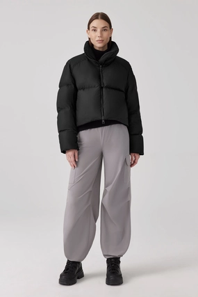Garnet Cropped Puffer Stretchable Panels