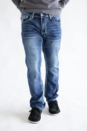 Multi Season Piece Closet Classic True Luck Bo Bootcut Stretch Jeans for Men | TL22031607