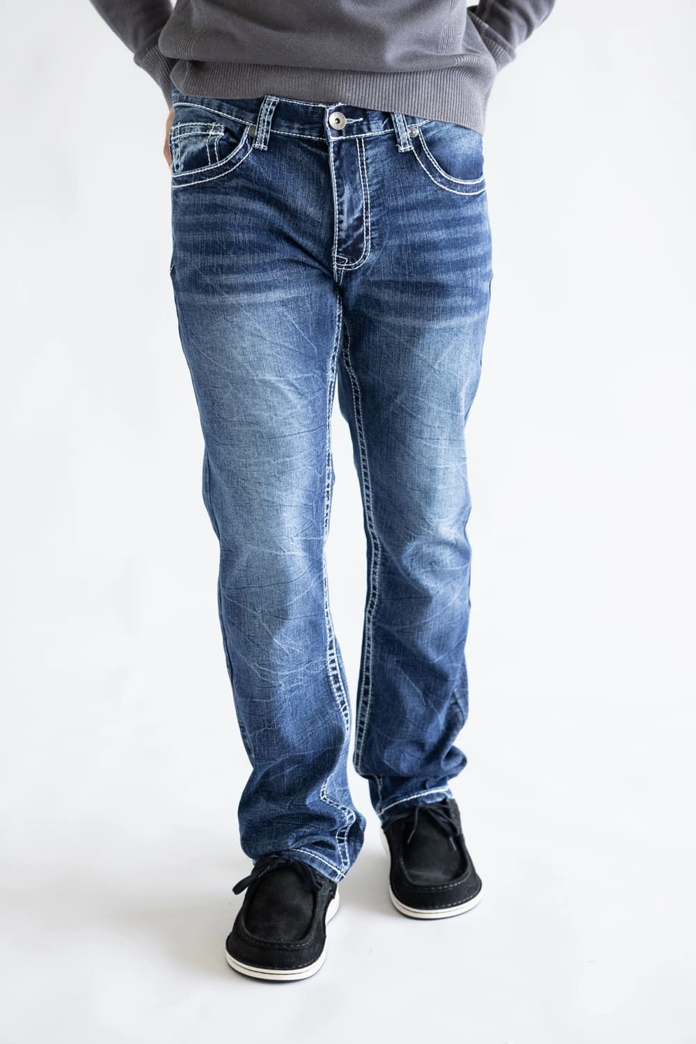 Multi Season Piece Closet Classic True Luck Bo Bootcut Stretch Jeans for Men | TL22031607
