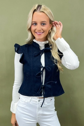 Prairie Bow Denim Vest RecycledPolyester