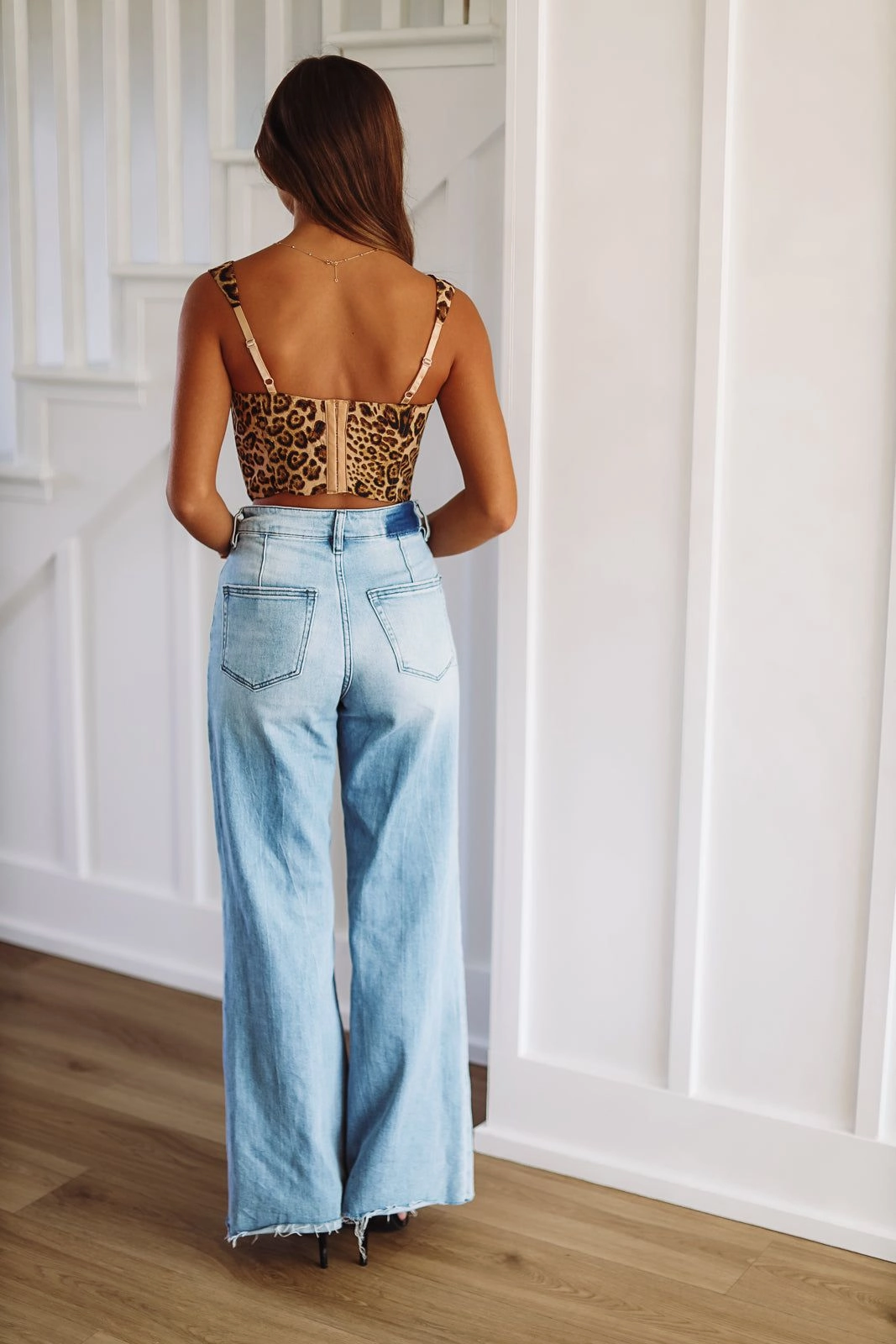 Leopard Corset Top - Black and Brown Colorfast Dye Method Glow In The Dark Accent Trim