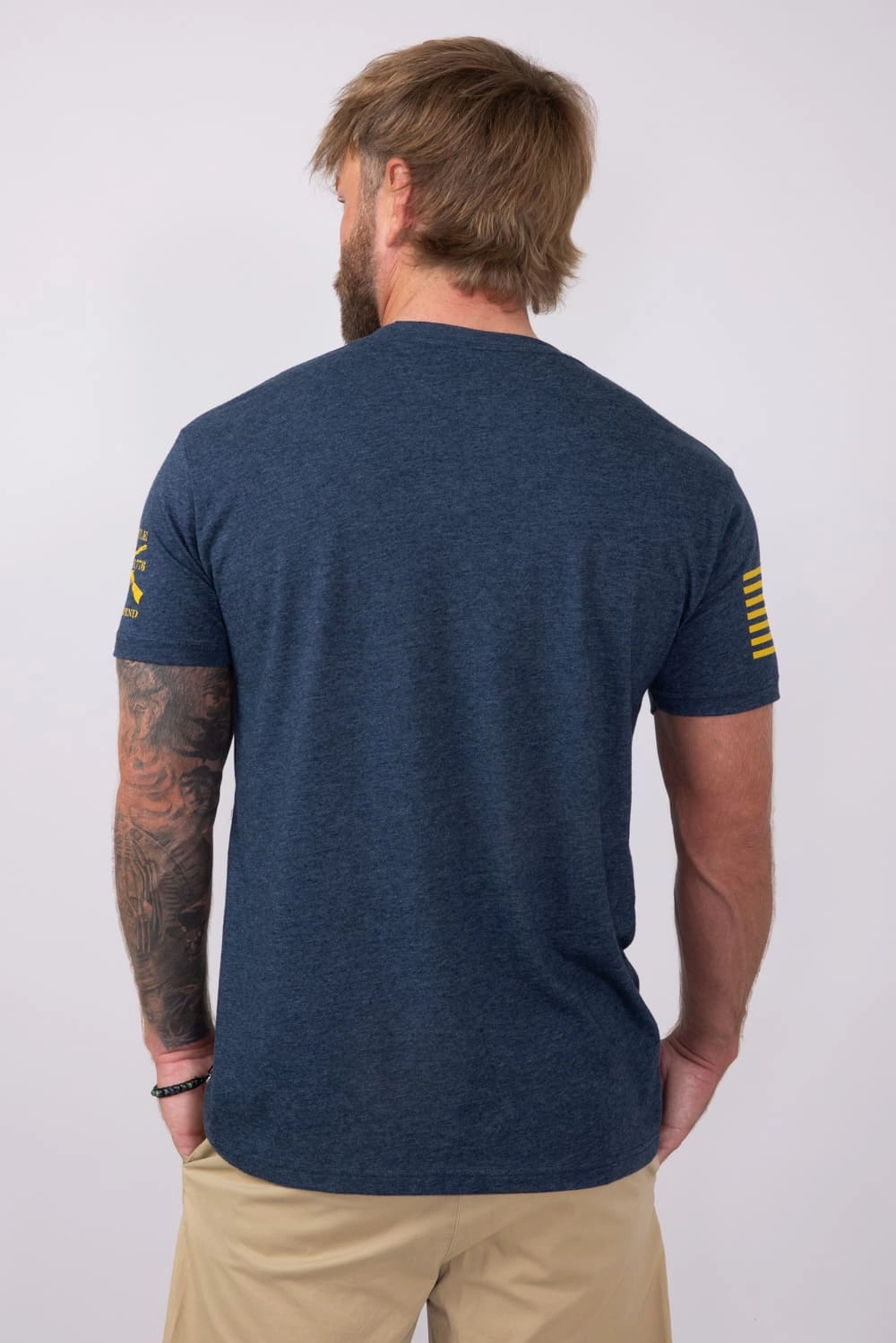 All-Purpose Wear BioBased Fibers Grunt Style Whiskey Helps T-Shirt for Men in Navy | GS4793-NAVY
